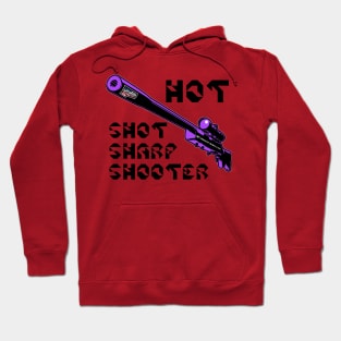 Hot Shot Sharp Shooter, v. Code Purple Blk Text Hoodie